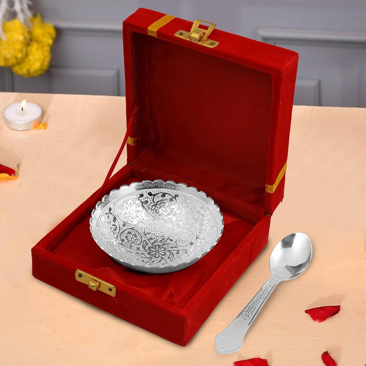 Small Bowl & Spoon - German Silver - 10 Pack