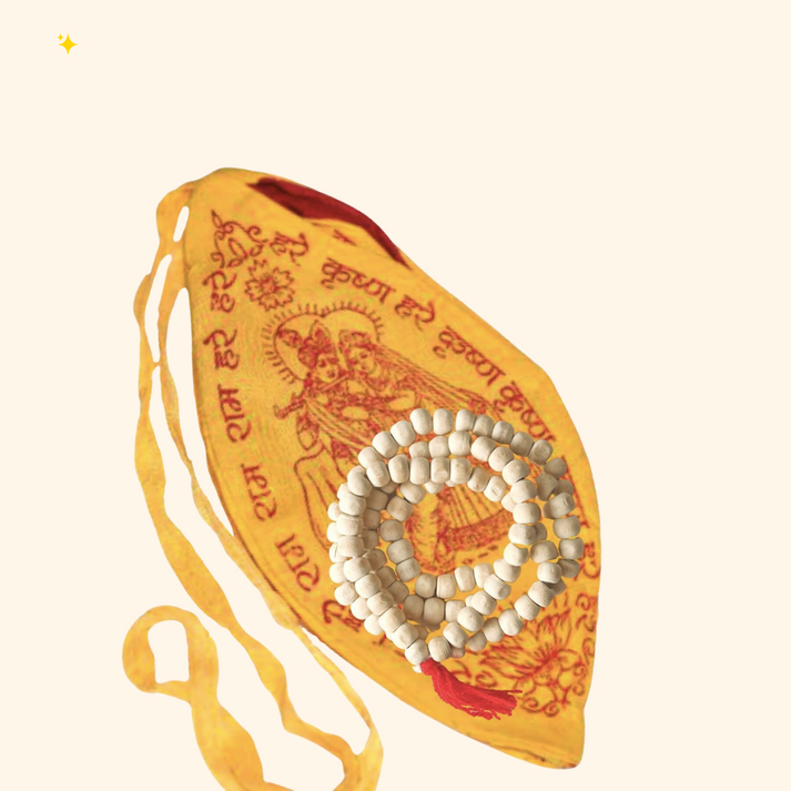 Pujahome Tulsi Japa Mala 108+1(8mm) Beads Pure Tulsi Jap Mala for Mantra Jaap with Goumukhi Jaap Bag (Combo Pack 2)