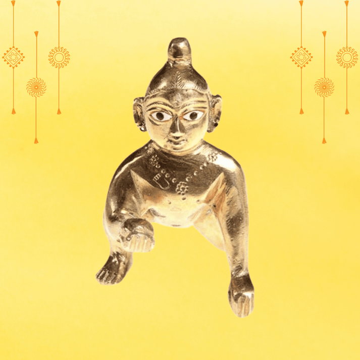 Laddu Gopal Idol/Bal Gopal/Thakur Ji Metal Murti (Size 0 to 6 Number.) Made in Vrindavan